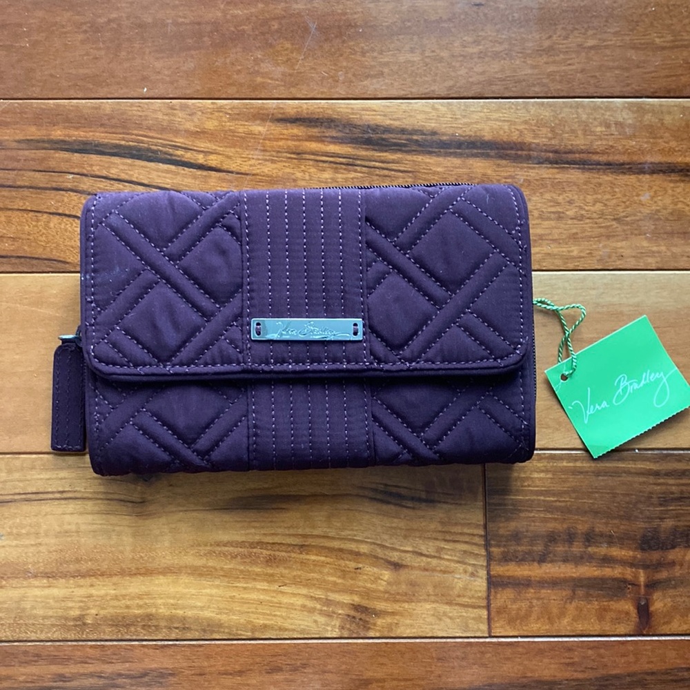 Vera Bradley Ultimate wallet in color wine- new with tags